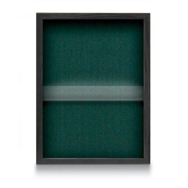 Indoor Enclosed Combo Board, 48"x36", Black Frame/White Porc & Cloud